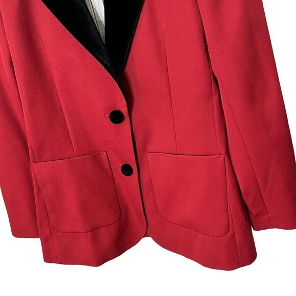 Racil Suit Jacket Virgin Wool 2 Button Jacket Red Black Blazer Size US 4 - Picture 3 of 13